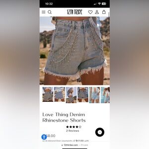 Jean jewel shorts super cute